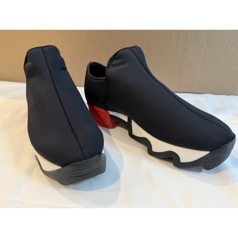 IRI NYC Womens 38 Black White Red Neoprene Heeled Sneaker NWB - Picture 6 of 11